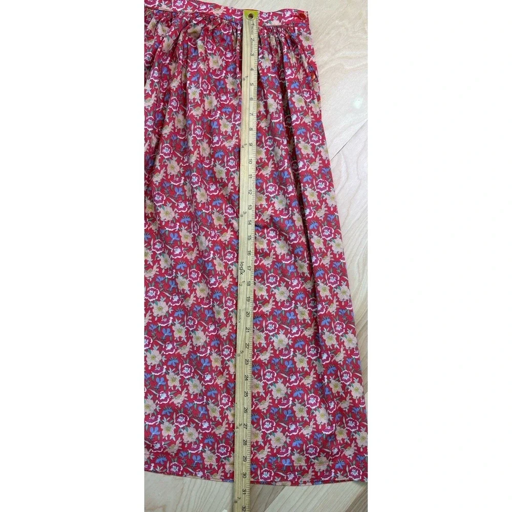 liberty Red Floral Midi Skirt
